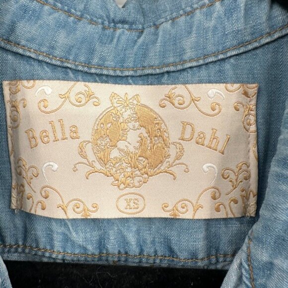 Bella Dahl Womens Light Wash Tencel Button Down High Low Shirt - Picture 3 of 5